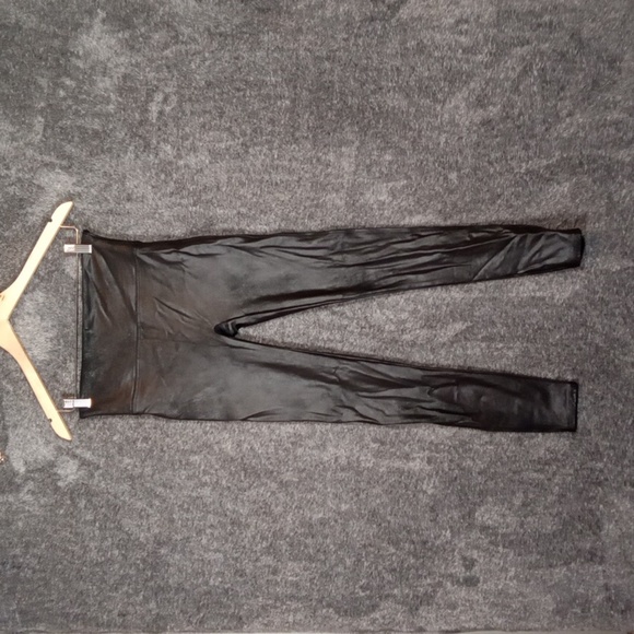 Spanx Black Leggings High Rise Party Tummy Control Womens Size Large - Picture 2 of 9